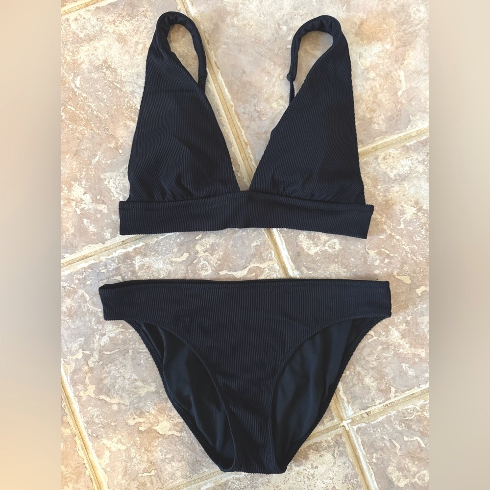 Aerie Black Triangle Bikini